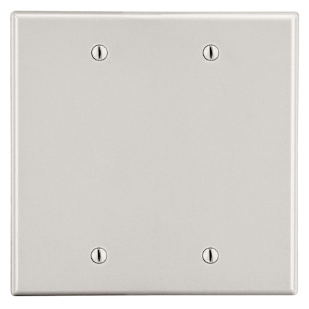 Hubbell Wiring Device-Kellems Wallplate, 2-Gang, 2 Box Mount Blank, Light Almond P23LA